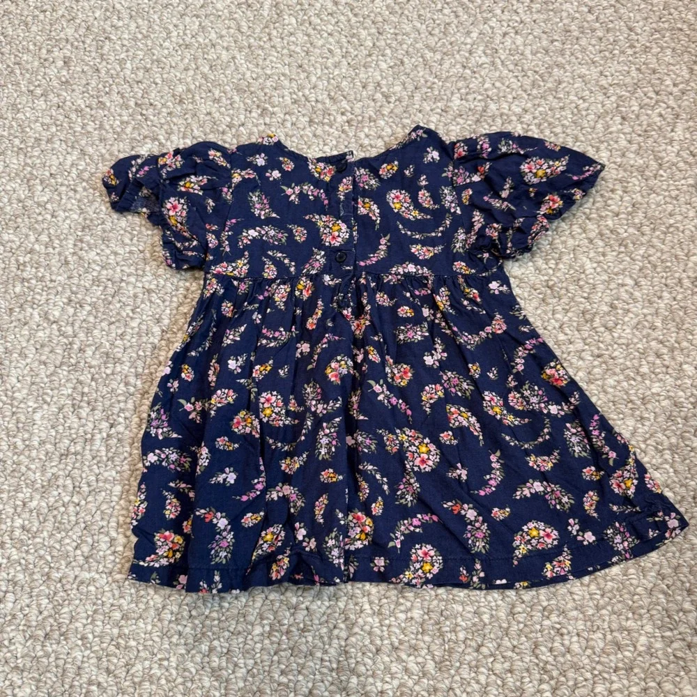 Old Navy Toddler Girls Navy Blue Floral Flutter Sleeve Top Size 3T
